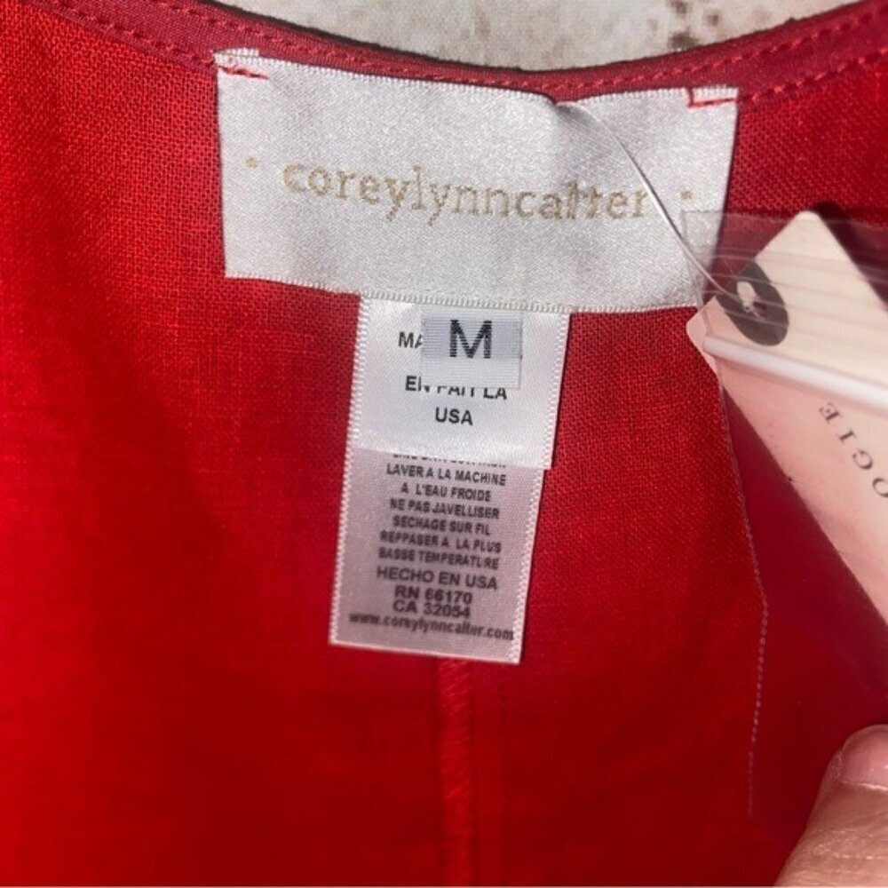 Anthropologie Corey Lynn Calter Adeline Romper in Red Size Medium NWT - Picture 7 of 8